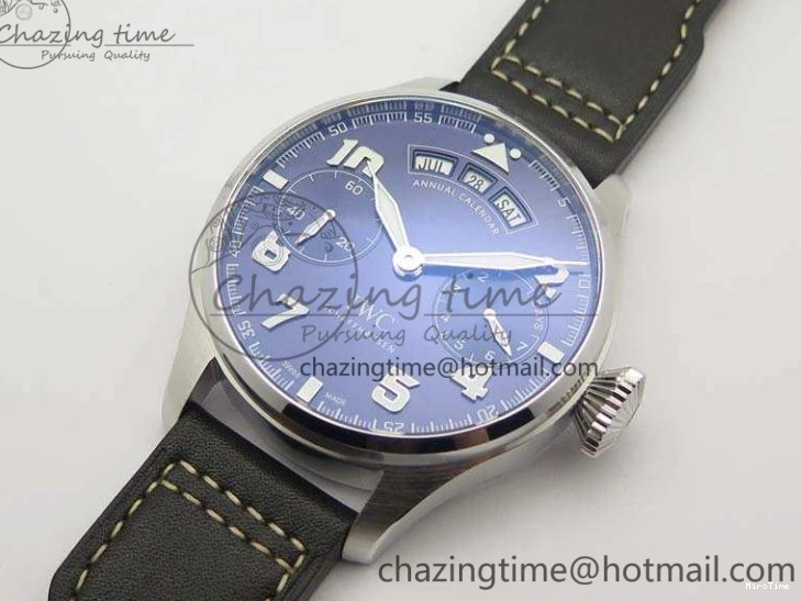 MIROTIME 0415 Versatile Big Pilot Real PR IW502703 SS YLF 1:1 Best Edition Blue Dial On Calfskin Strap A 7226